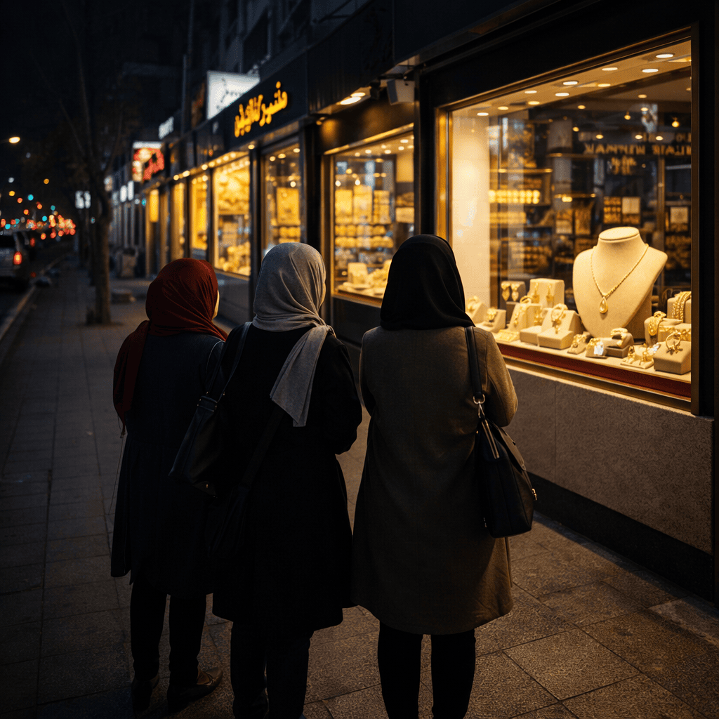 رهگذر در حال مکث مقابل ویترین