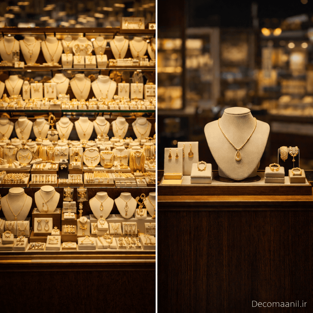 چیدمان اشتباه ویترین طلافروشی